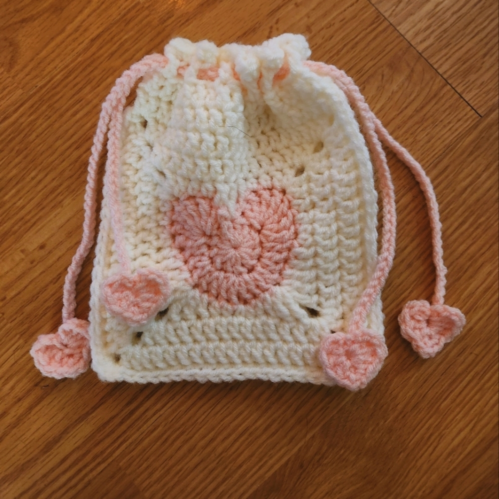 Crocheted Valentine's Cinch Sack
